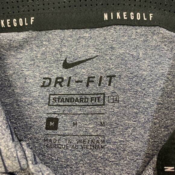 Nike Polo Shirt Mens M Navy Stretch Standard Fit Short Sleeve Performance Golf - Picture 4 of 9